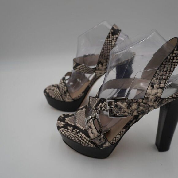 MICHAEL KORS JOSEPHINE SNAKESKIN STRAPPY PLATFORM SANDALS SIZE 9.5 - Picture 6 of 7